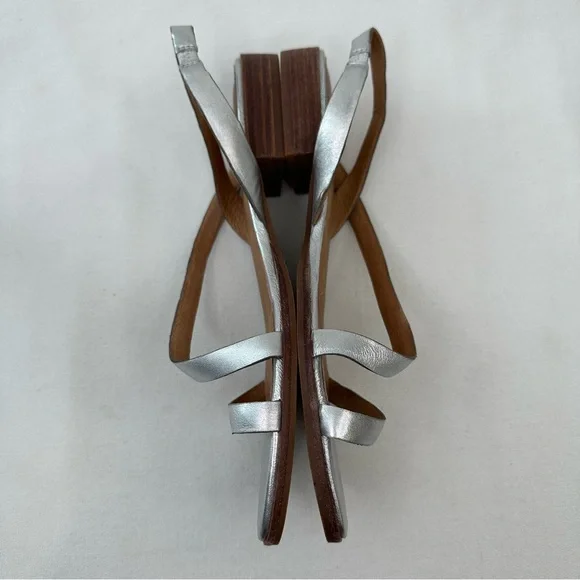 Madewell The Heidi Slingback Sandals in Metallic Silver Sz 9 - Picture 8 of 14